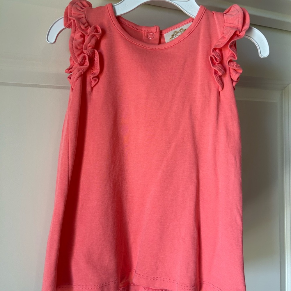 The Beaufort Bonnet Company coral ruffle dress